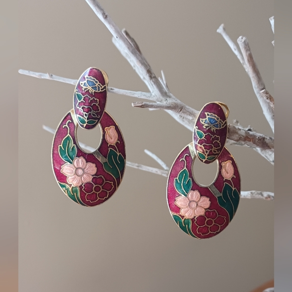 Vinatge Cloisonne Earrings